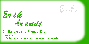 erik arendt business card